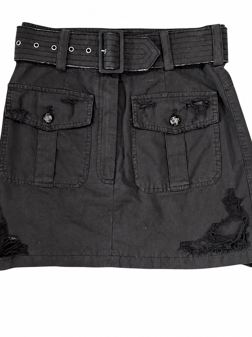 NWOT LF CARMAR Distressed Black Mini Skirt